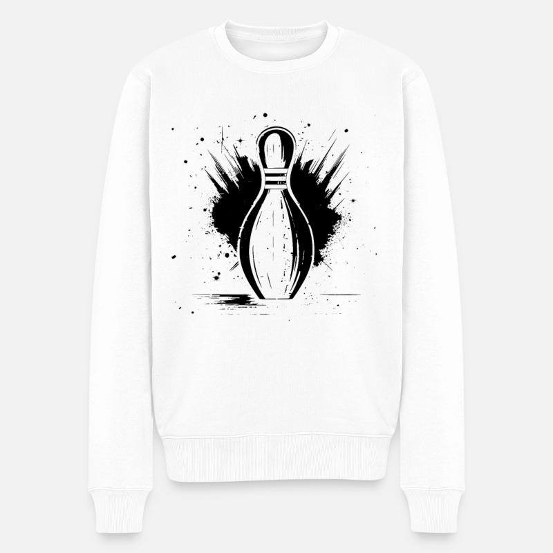 Bowling Pin - Männer Premium Bio Pullover - Weiß