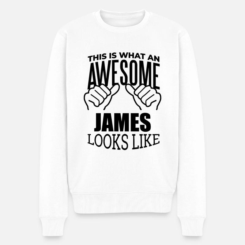 James - Männer Premium Bio Pullover - Weiß