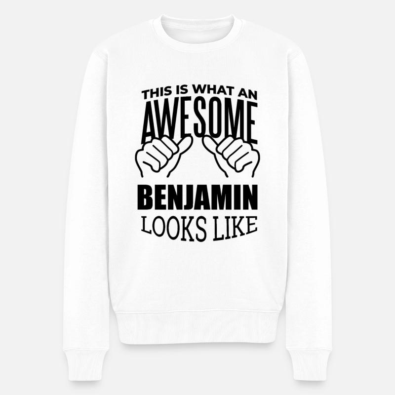 Benjamin - Männer Premium Bio Pullover - Weiß