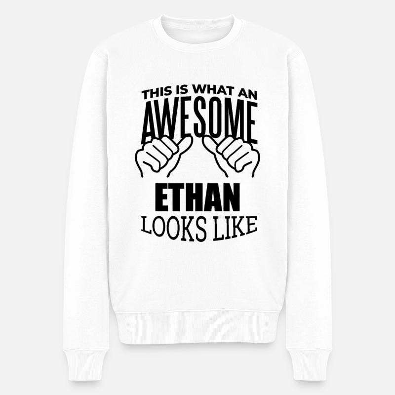 Ethan - Männer Premium Bio Pullover - Weiß