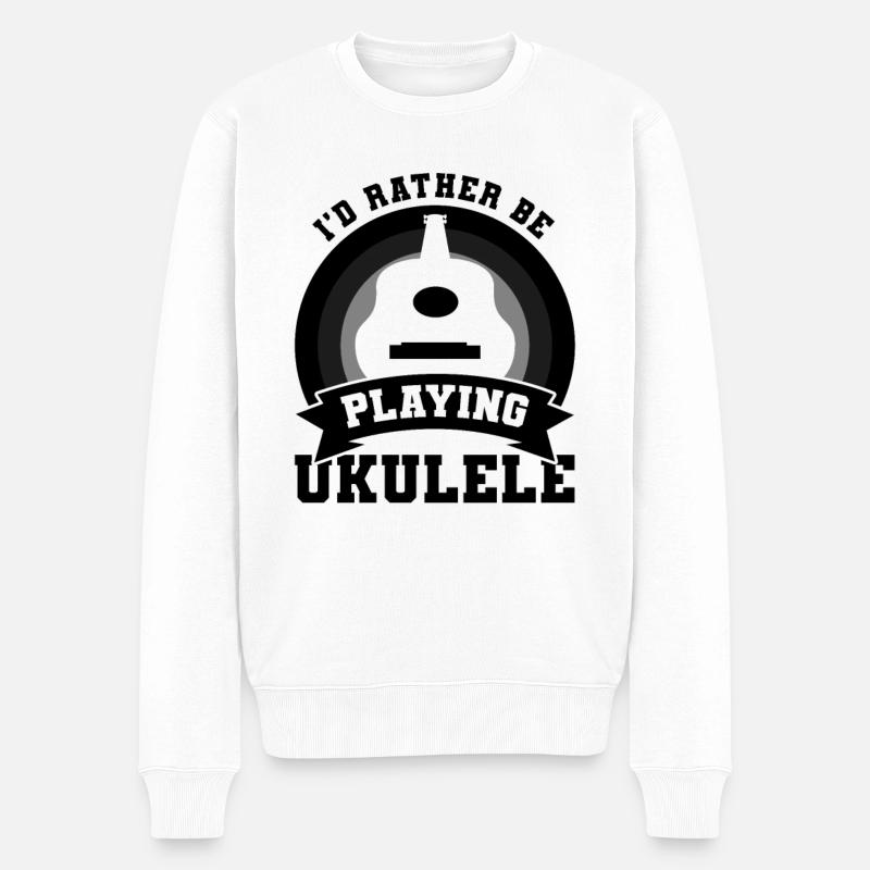 Joueur de ukulélé avec - Pull Premium bio Homme - blanc