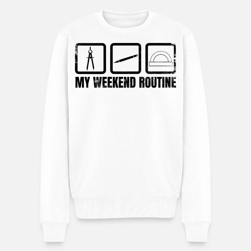 Meine Wochenendroutine - Männer Premium Bio Pullover - Weiß