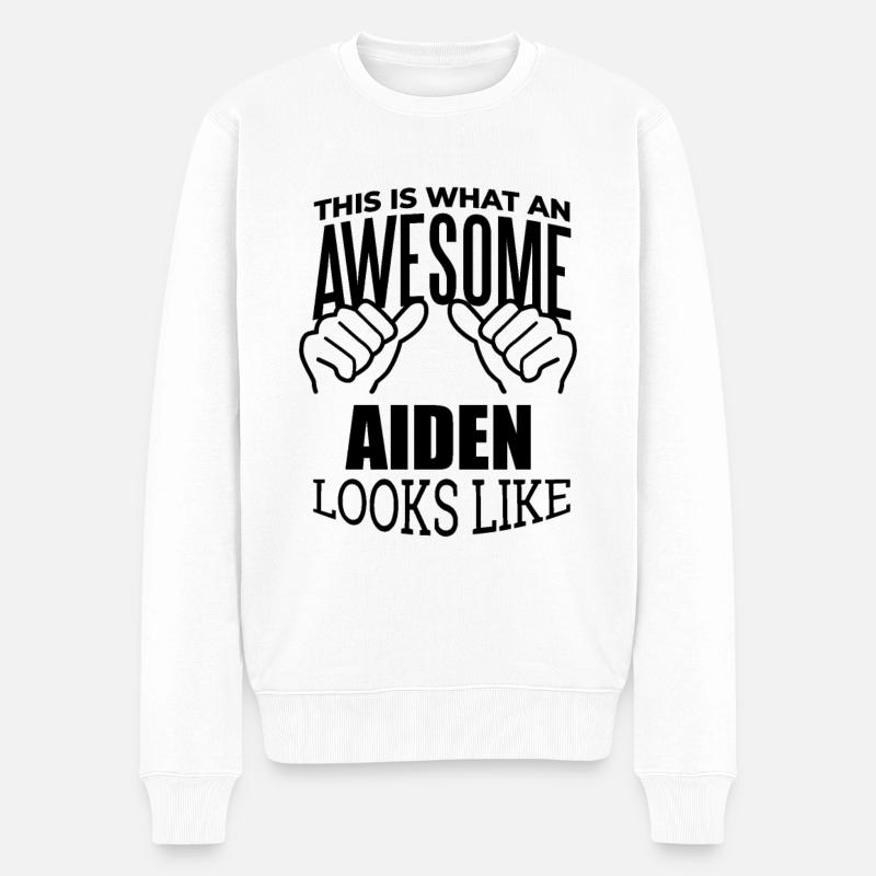 Aiden - Männer Premium Bio Pullover - Weiß