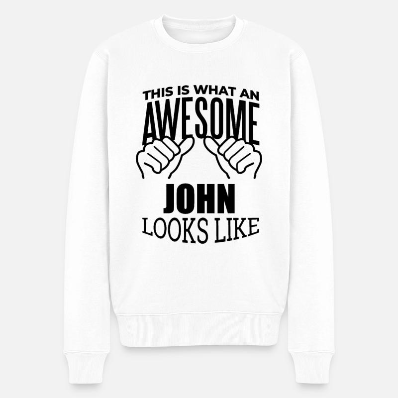 John - Männer Premium Bio Pullover - Weiß