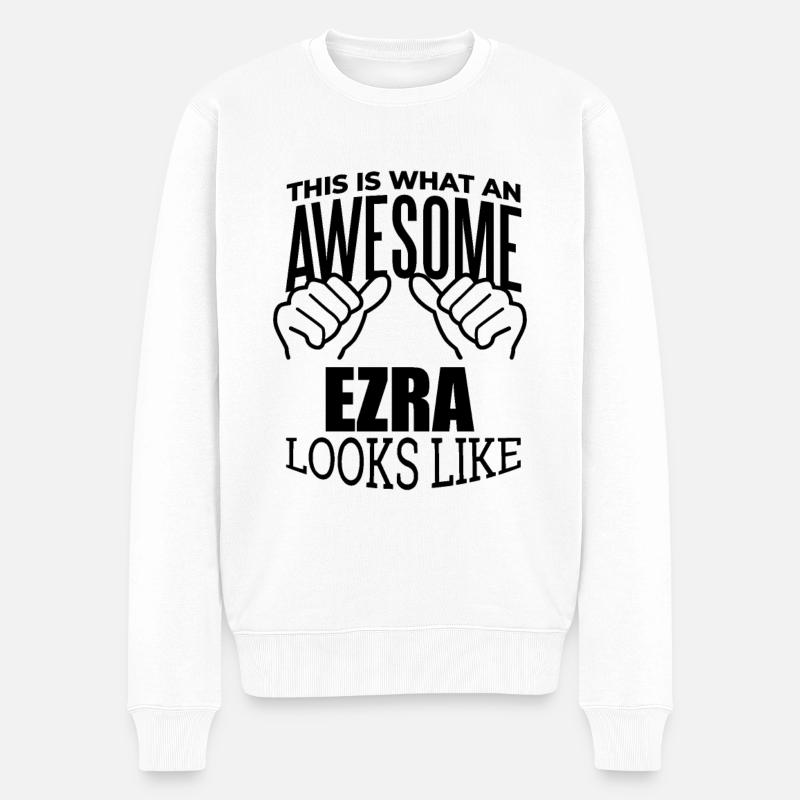 Ezra - Männer Premium Bio Pullover - Weiß
