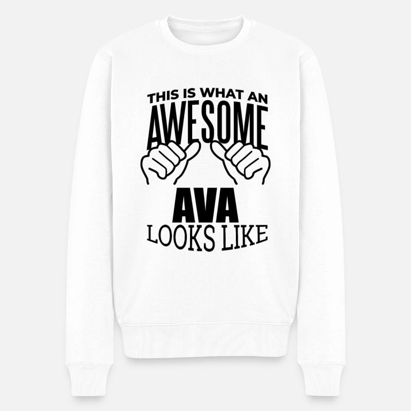 Ava - Männer Premium Bio Pullover - Weiß