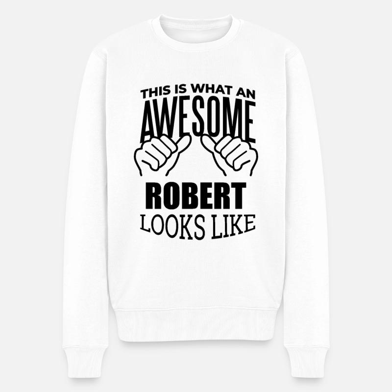 Robert - Männer Premium Bio Pullover - Weiß