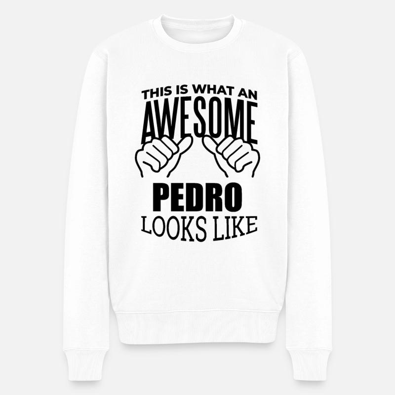 Pedro - Männer Premium Bio Pullover - Weiß
