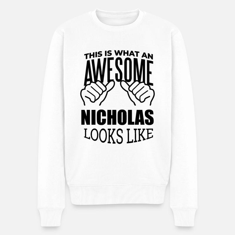 Nicolas - Pull Premium bio Homme - blanc