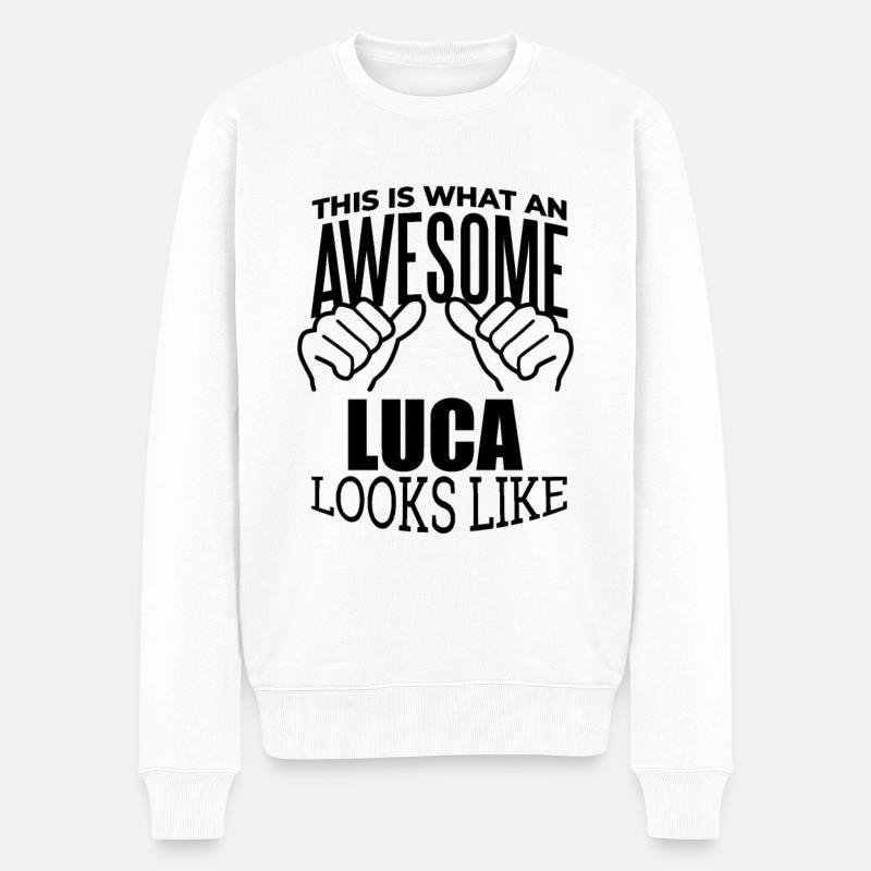 Luca - Männer Premium Bio Pullover - Weiß