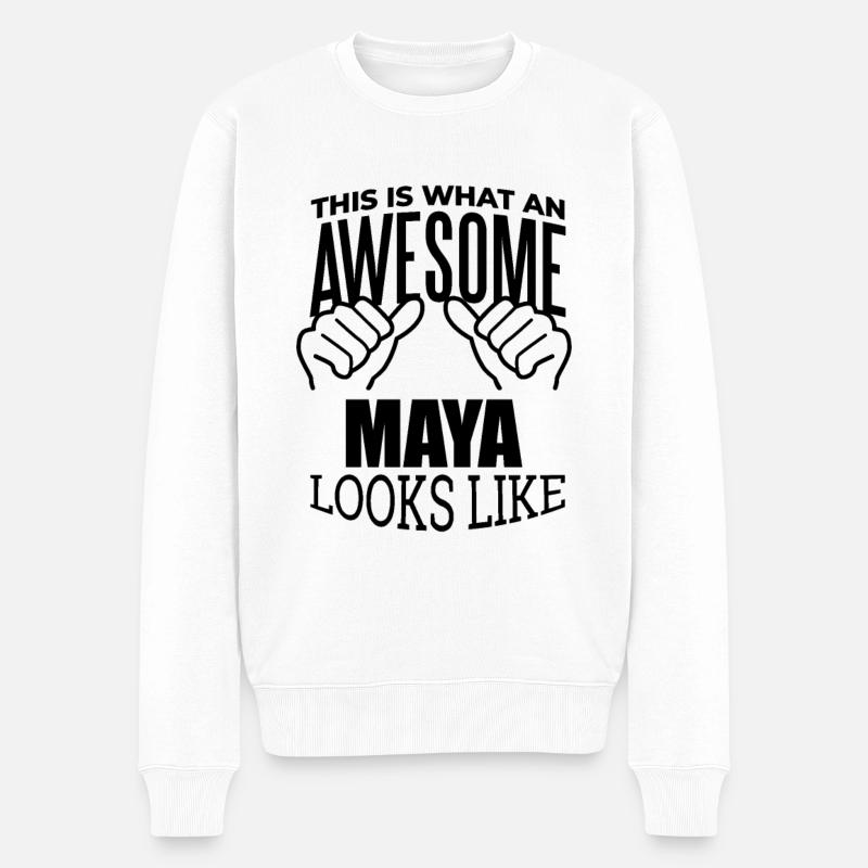 Maya - Männer Premium Bio Pullover - Weiß