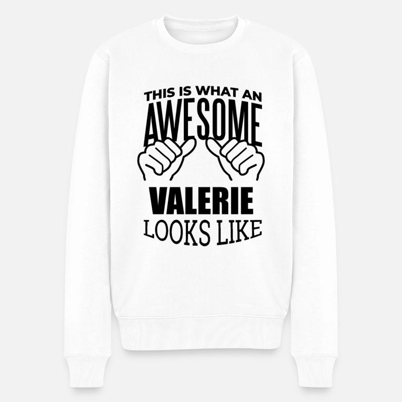 Valerie - Männer Premium Bio Pullover - Weiß
