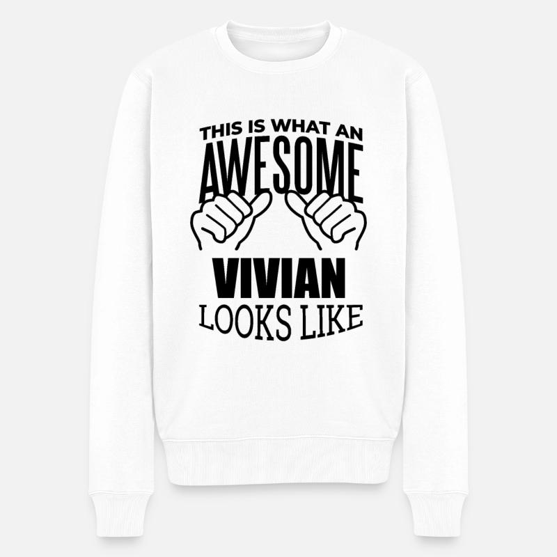 Vivian - Männer Premium Bio Pullover - Weiß