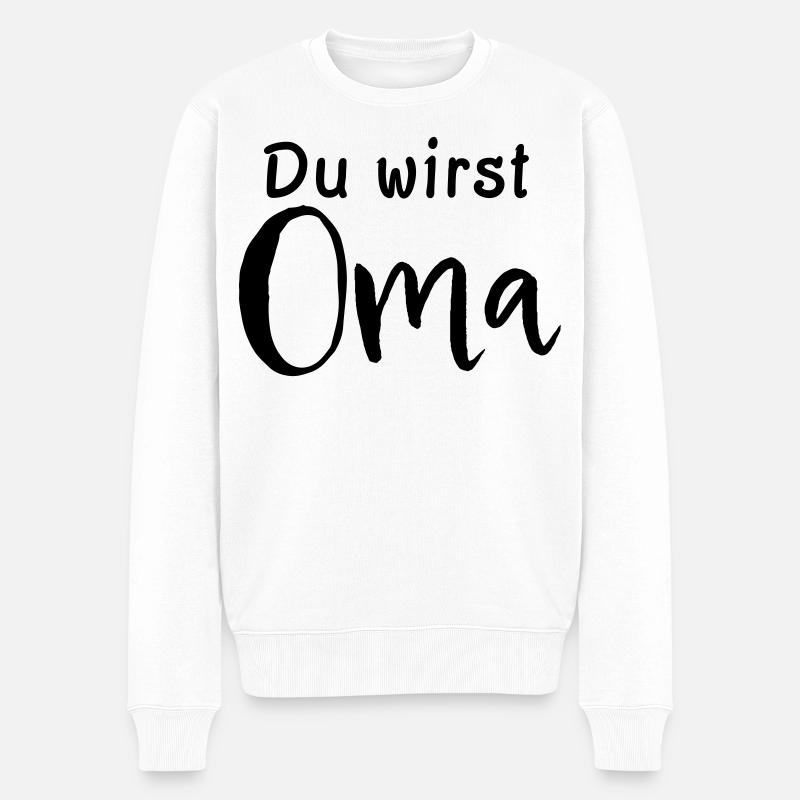 Du wirst Oma - Männer Premium Bio Pullover - Weiß