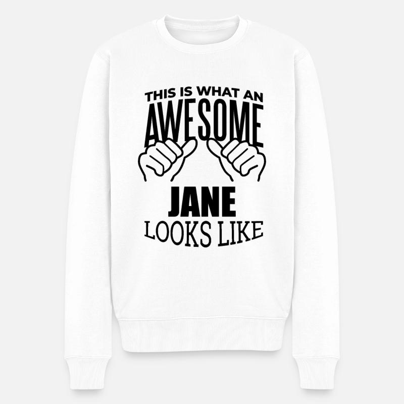Jane - Männer Premium Bio Pullover - Weiß