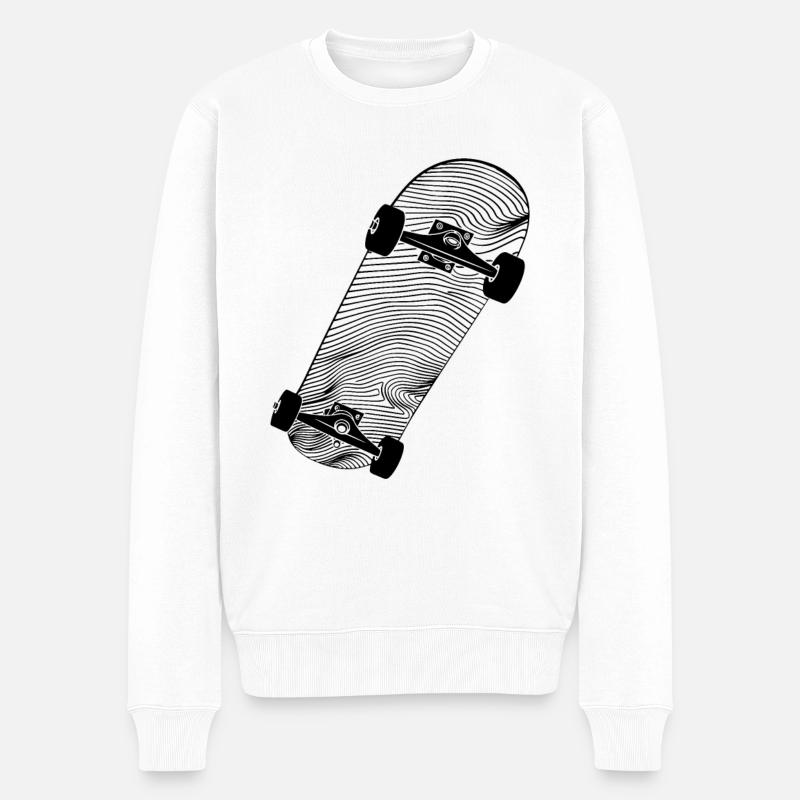 Dessin de skateboard - Pull Premium bio Homme - blanc