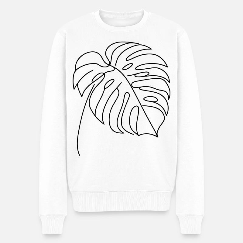 Monstera - Männer Premium Bio Pullover - Weiß