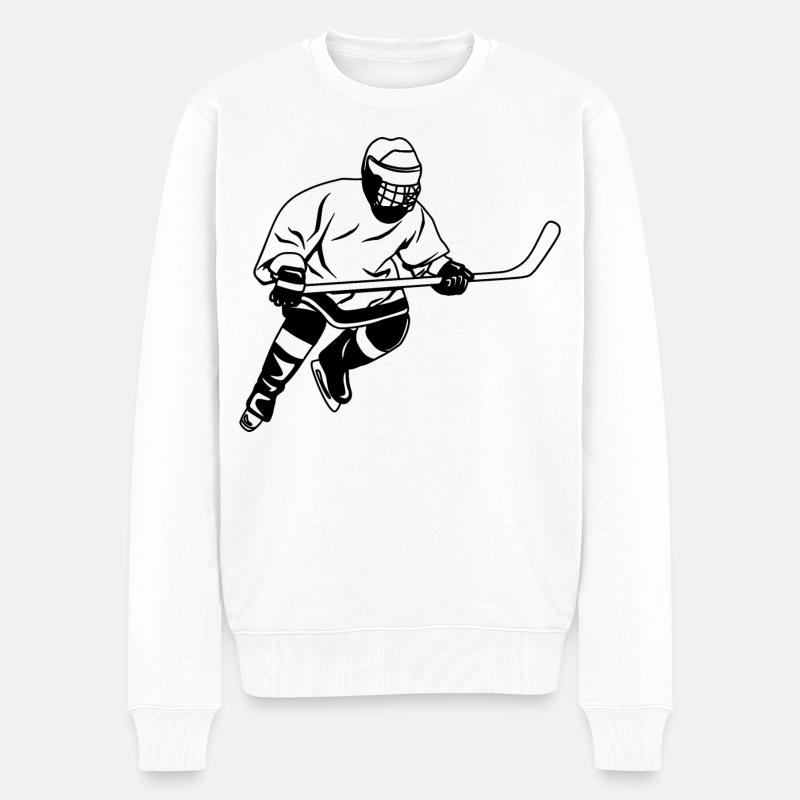 Œuvres d’art de hockey sur glace - Pull Premium bio Homme - blanc