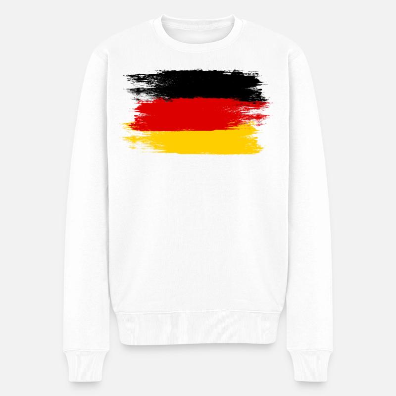 Deutschlandflagge, Viva Germany, ein Symbol der Einheit - Männer Premium Bio Pullover - Weiß