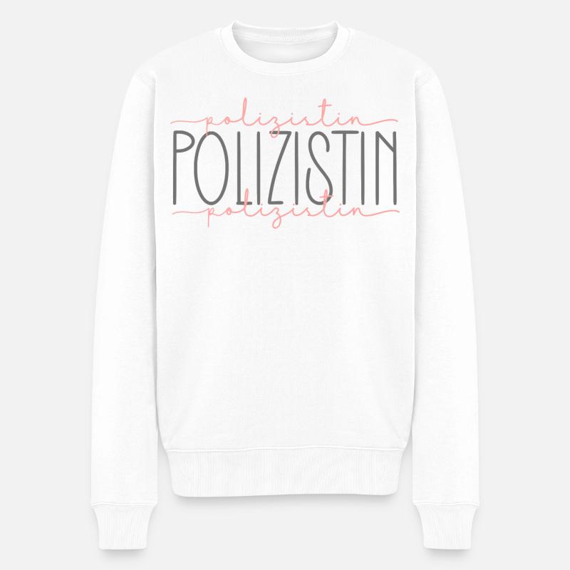 Polizistin Geschenk Polizei Beamtin Beruf - Männer Premium Bio Pullover - Weiß