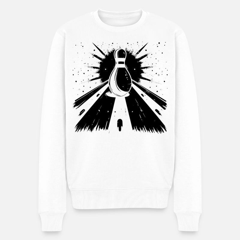 Graphique de quille de bowling - Pull Premium bio Homme - blanc