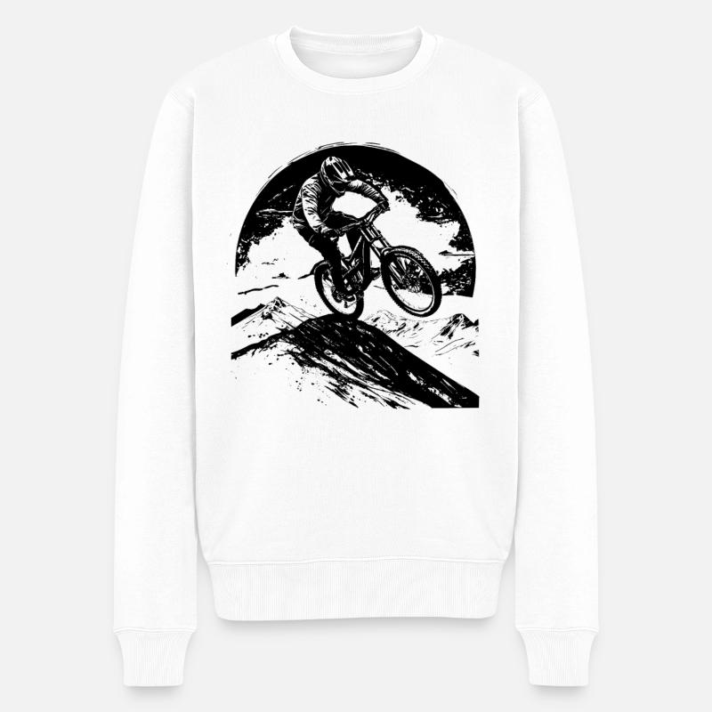 Graphismes de VTT - Pull Premium bio Homme - blanc