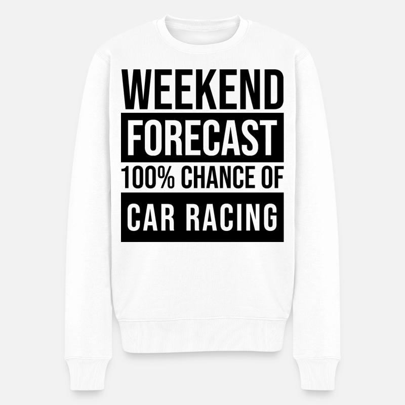 Course automobile - Pull Premium bio Homme - blanc