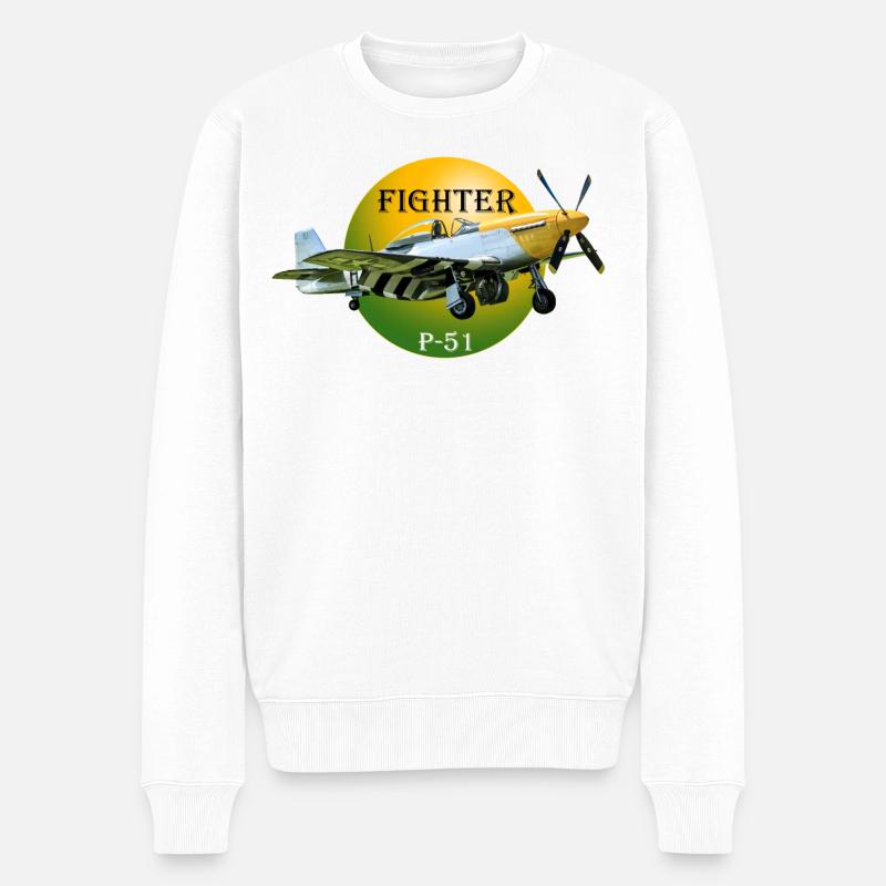 P-51 - Männer Premium Bio Pullover - Weiß