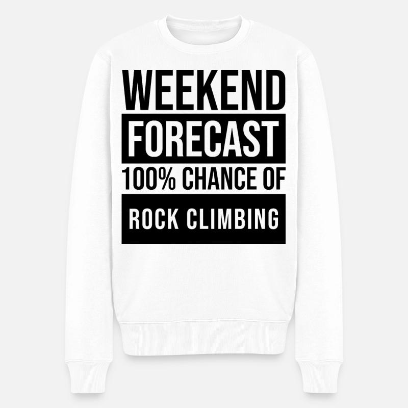 Felsklettern - Männer Premium Bio Pullover - Weiß