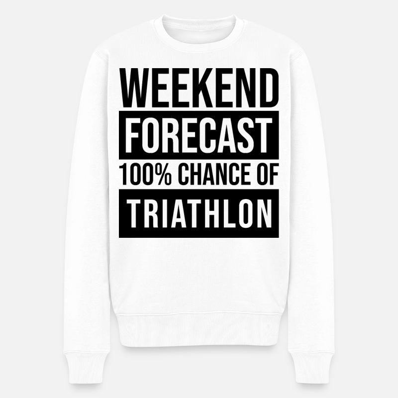 Triathlon - Männer Premium Bio Pullover - Weiß