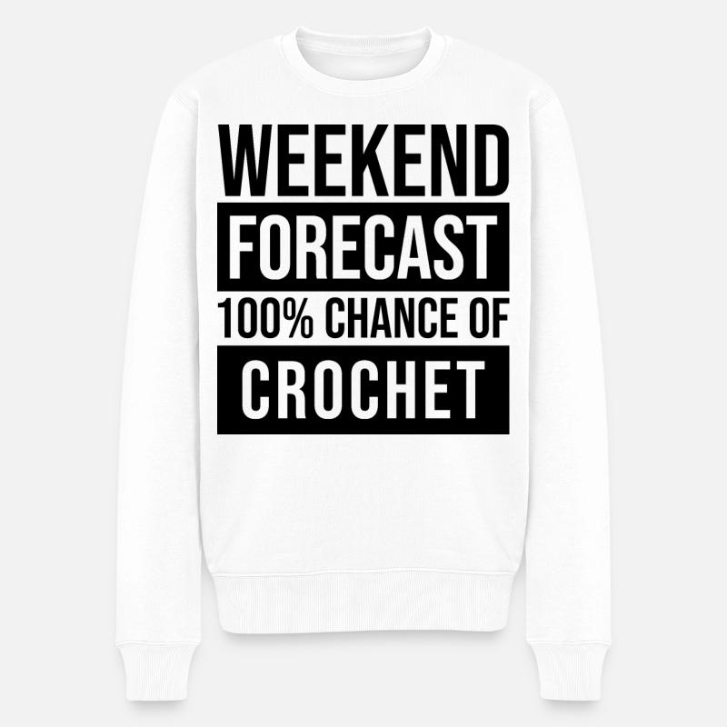 Häkeln - Männer Premium Bio Pullover - Weiß