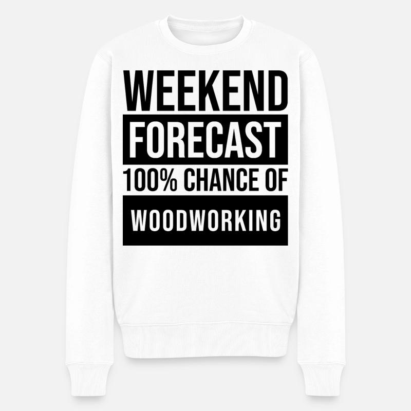 Holzbearbeitung - Männer Premium Bio Pullover - Weiß