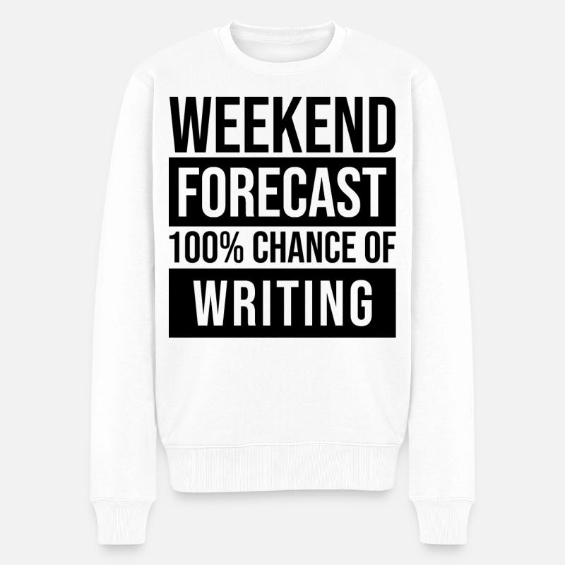Schriftsteller - Männer Premium Bio Pullover - Weiß