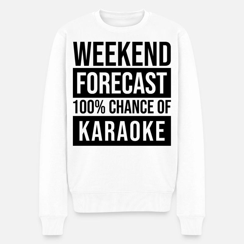 Karaoke - Männer Premium Bio Pullover - Weiß