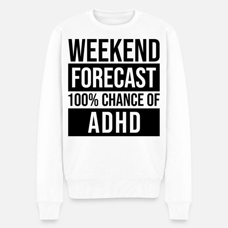 ADHS - Männer Premium Bio Pullover - Weiß