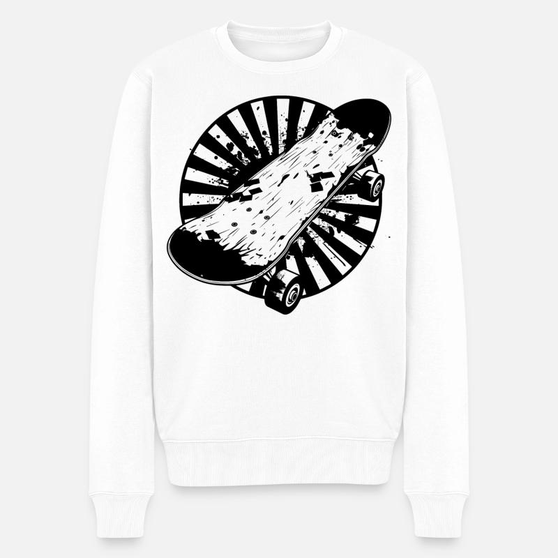 Dessin de skateboard - Pull Premium bio Homme - blanc