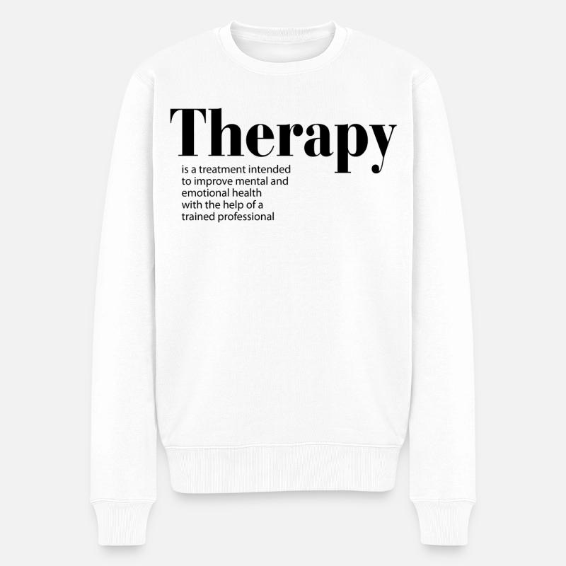 Therapy - Männer Premium Bio Pullover - Weiß