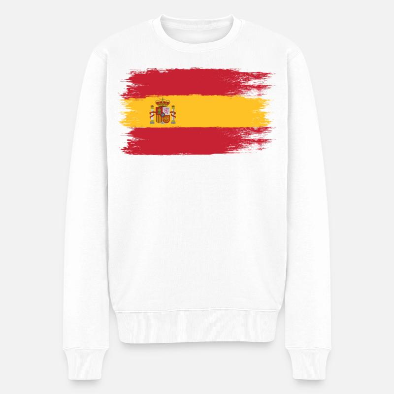 Spanische Flagge, Viva Spain, ein Symbol der Einheit - Männer Premium Bio Pullover - Weiß