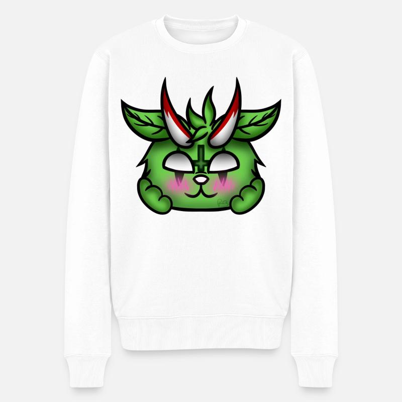 Errötender Dämon! - Männer Premium Bio Pullover - Weiß