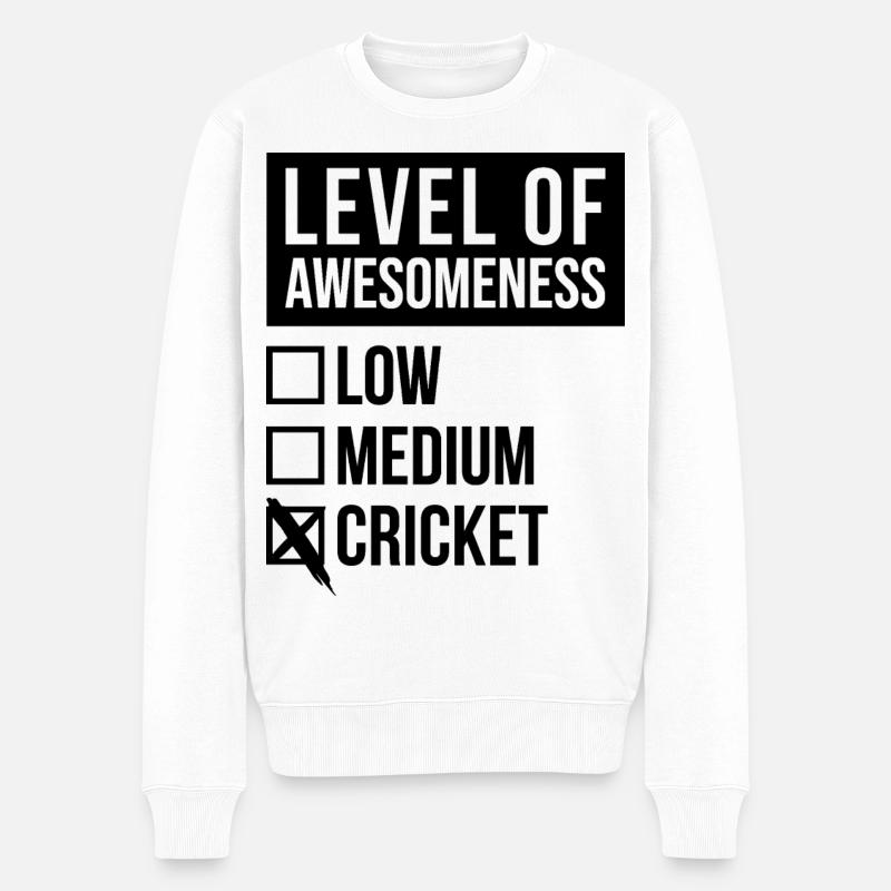 Kricket - Männer Premium Bio Pullover - Weiß