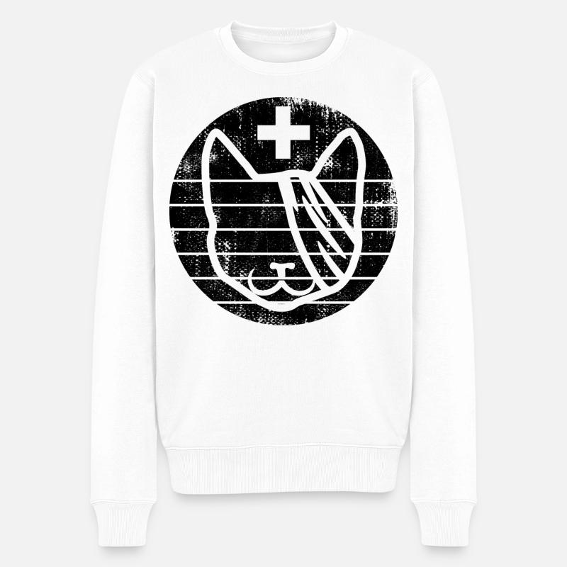 Veterinär Katze - Männer Premium Bio Pullover - Weiß