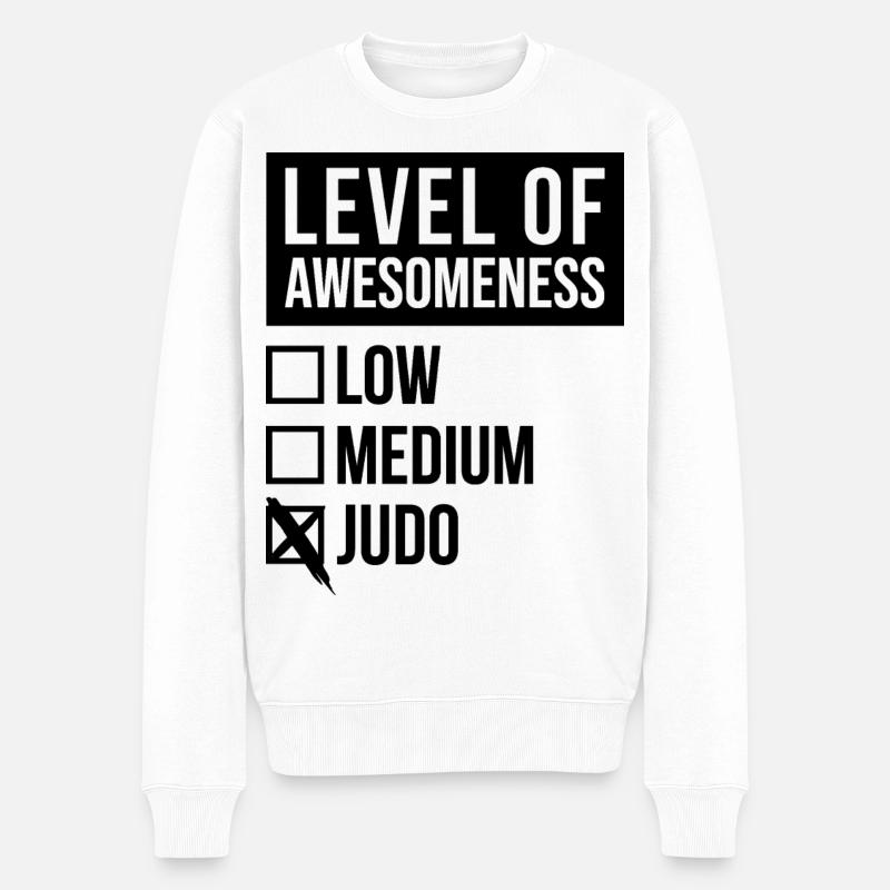 Judo - Männer Premium Bio Pullover - Weiß
