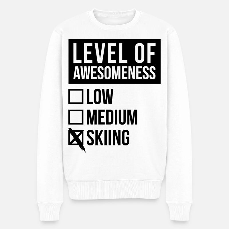 Skifahren - Männer Premium Bio Pullover - Weiß