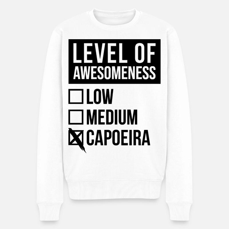 Capoeira - Männer Premium Bio Pullover - Weiß
