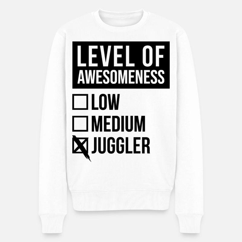 Jonglage - Männer Premium Bio Pullover - Weiß