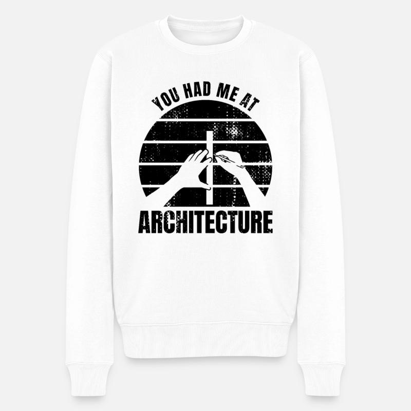 Vous m’avez eu à l’architecture - Pull Premium bio Homme - blanc