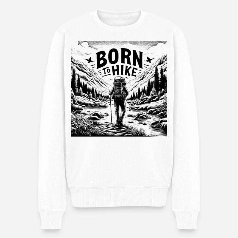 Born to hike - Pull Premium bio Homme - blanc