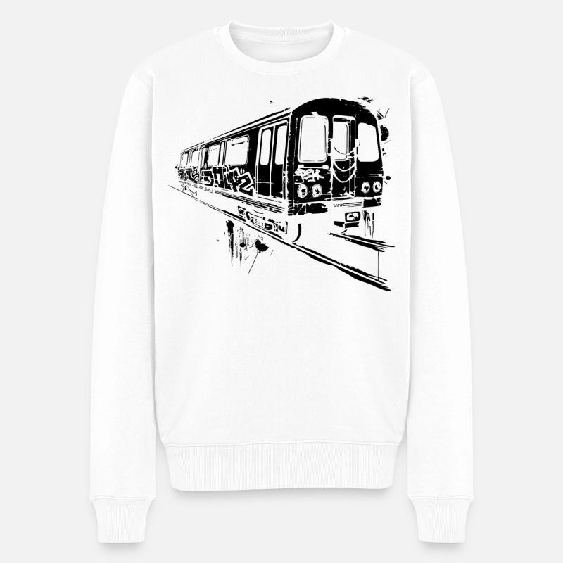Graphique ferroviaire - Pull Premium bio Homme - blanc