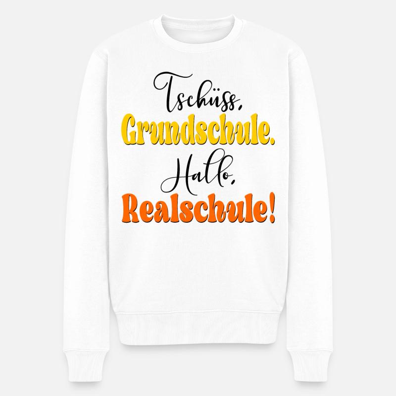 Schulwechsel Grundschule Realschule - Männer Premium Bio Pullover - Weiß