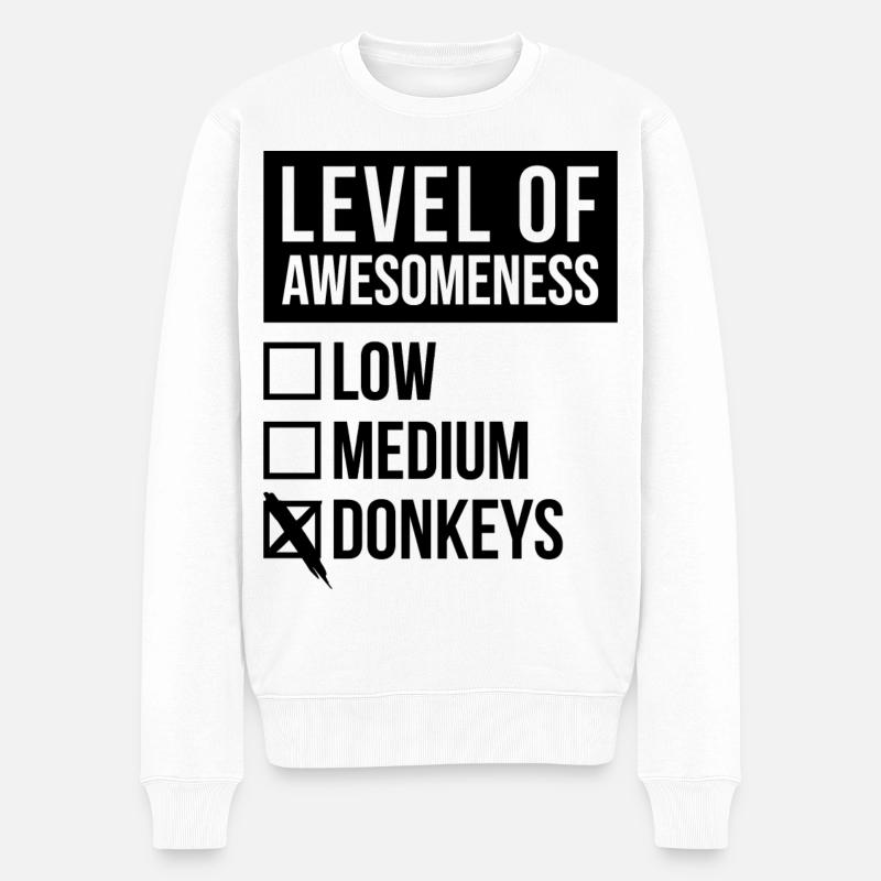 Esel - Männer Premium Bio Pullover - Weiß